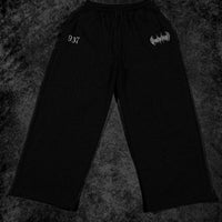 937 Embroidery Oversized Uncuffed Luxury Sweatpants [VOID BLACK]