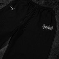 937 Embroidery Oversized Uncuffed Luxury Sweatpants [VOID BLACK]
