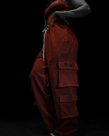 Women's Duskraven Oversized Uncuffed Cargos [Coral]
