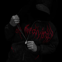 Grim Reaper Embroidered Oversized Zip-up Hoodie [BLOOD MIST]