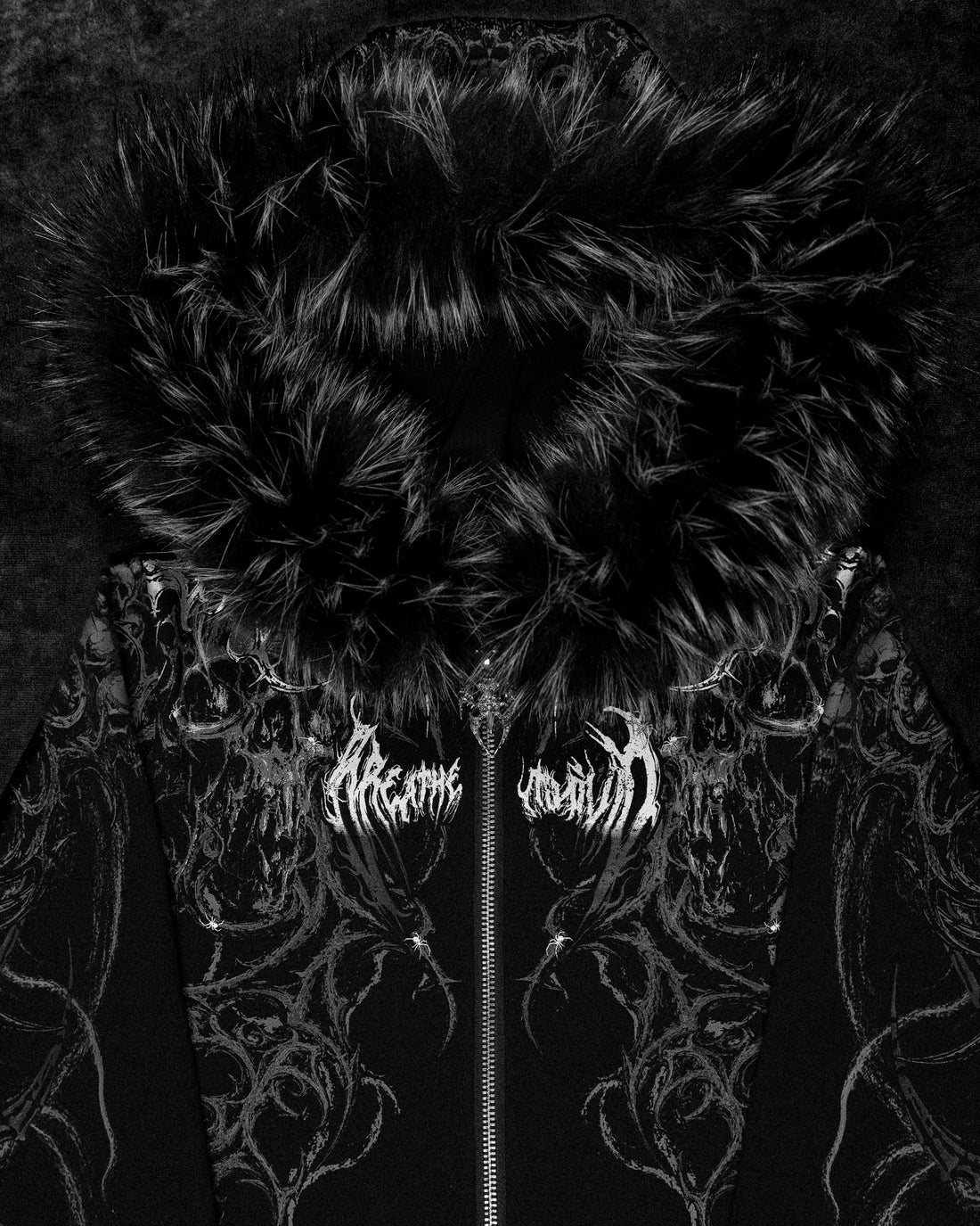 Infernal Faux Fur Lined Zip-Up [VOID BLACK]