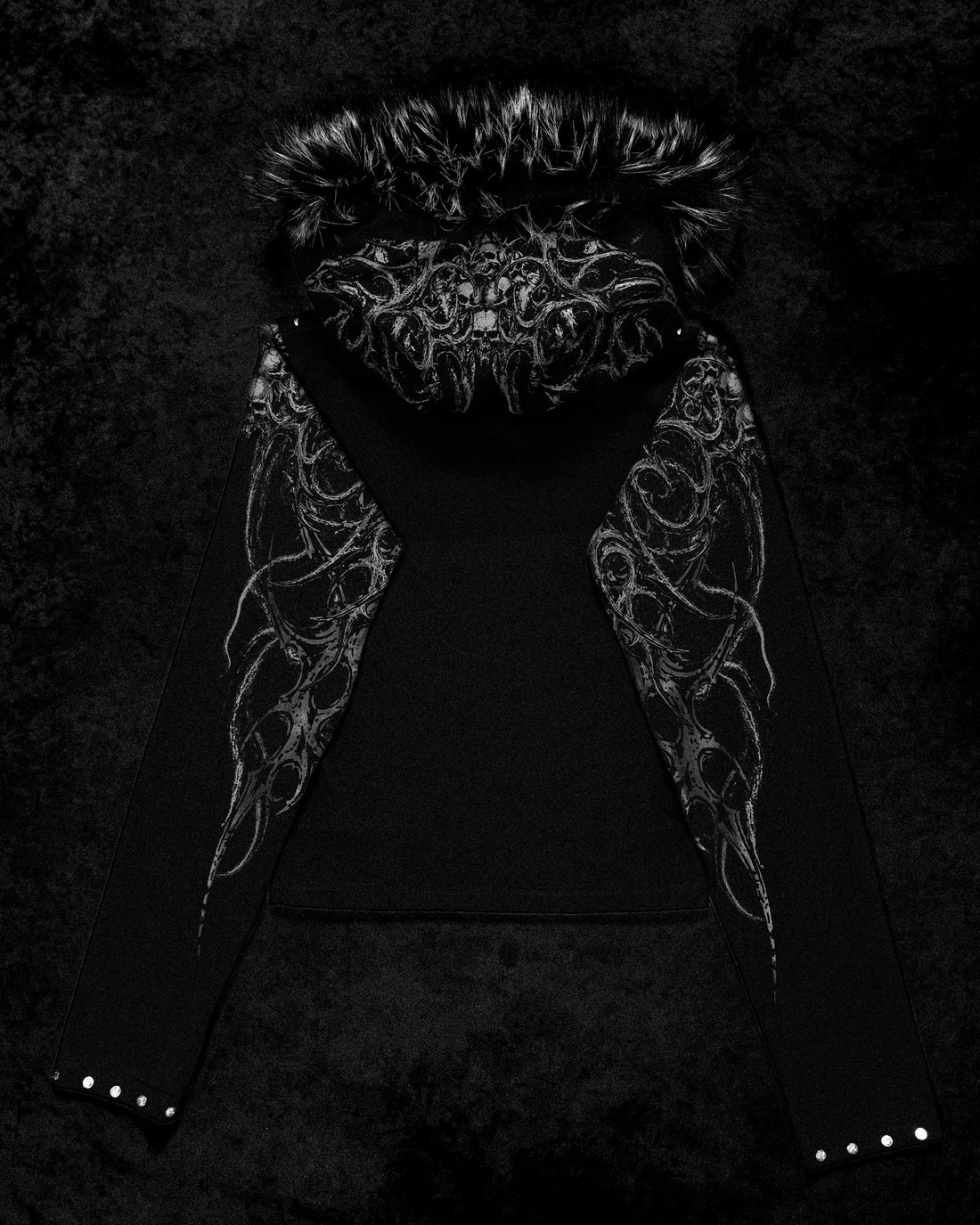Infernal Faux Fur Lined Zip-Up [VOID BLACK]