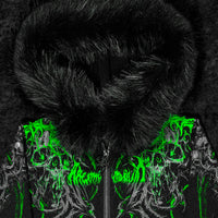 Infernal Faux Fur Lined Zip-Up [GLOW IN THE DARK]