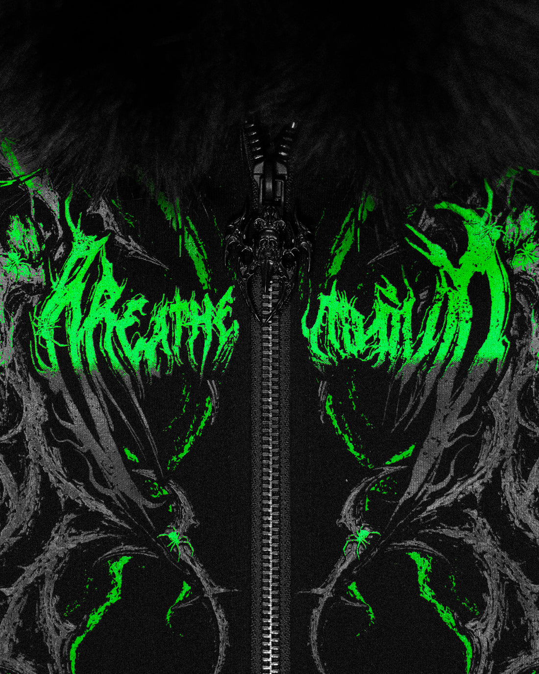 Infernal Faux Fur Lined Zip-Up [GLOW IN THE DARK]