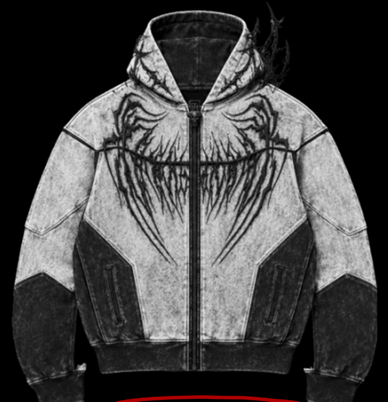 Men's Embroidered Zip-up Hoodie [DIVINE WHITE] [MEN'S SEPT COLL 2026]