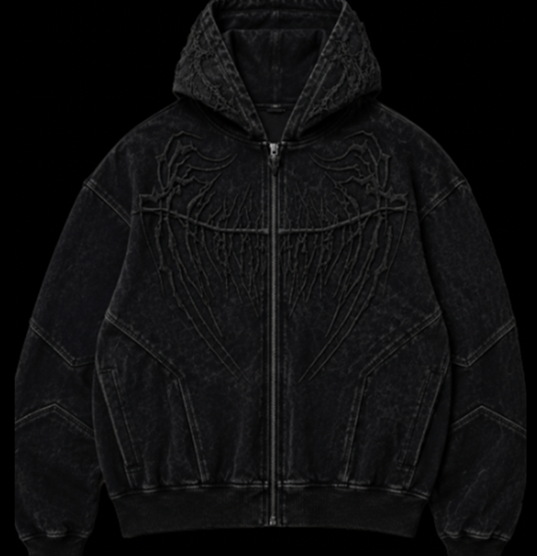 Men's Embroidered Zip-up Hoodie [VINTAGE] [MEN'S SEPT COLL 2026]