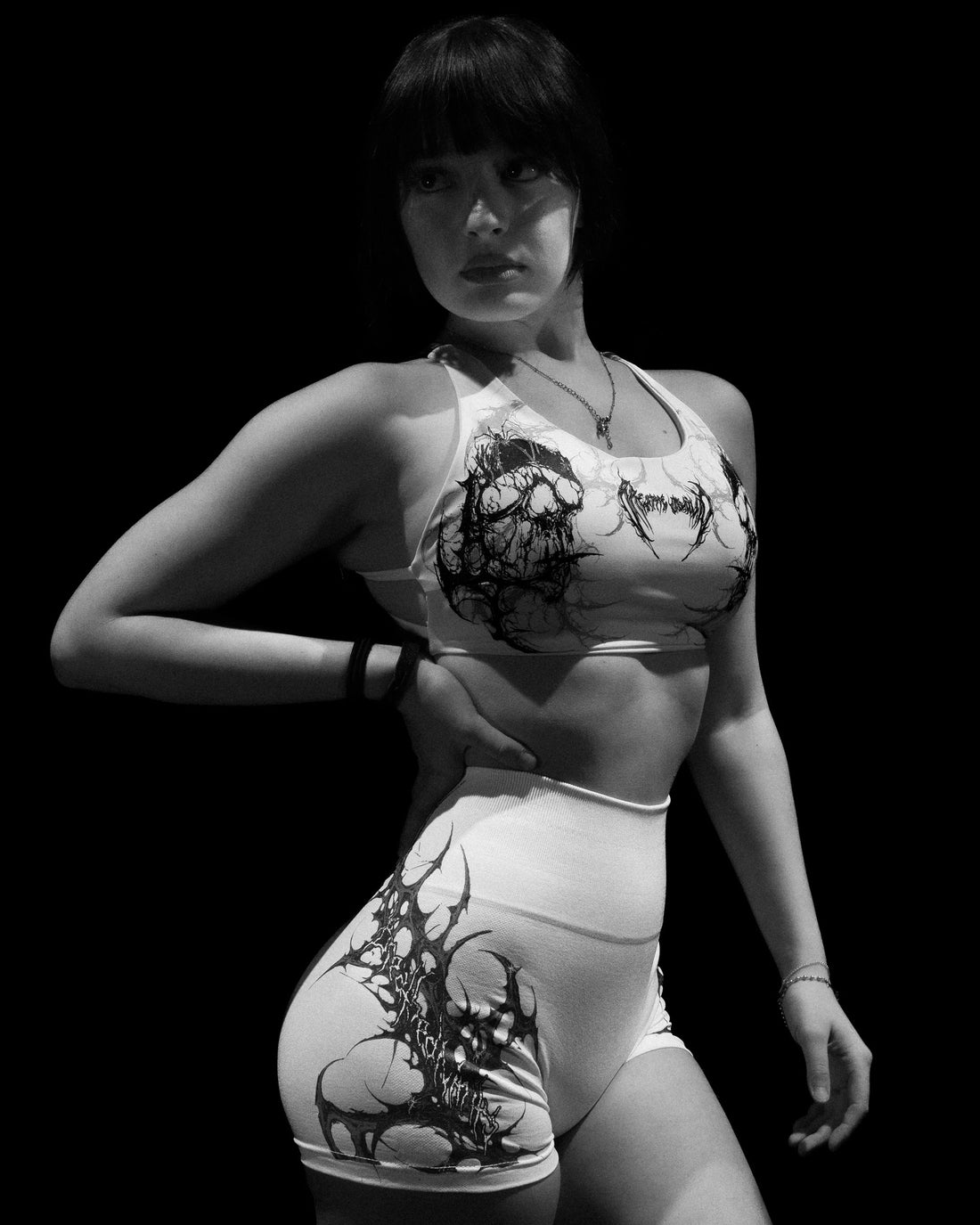 Void Tech™ Death Veil Sports Bra [DIVINE WHITE]