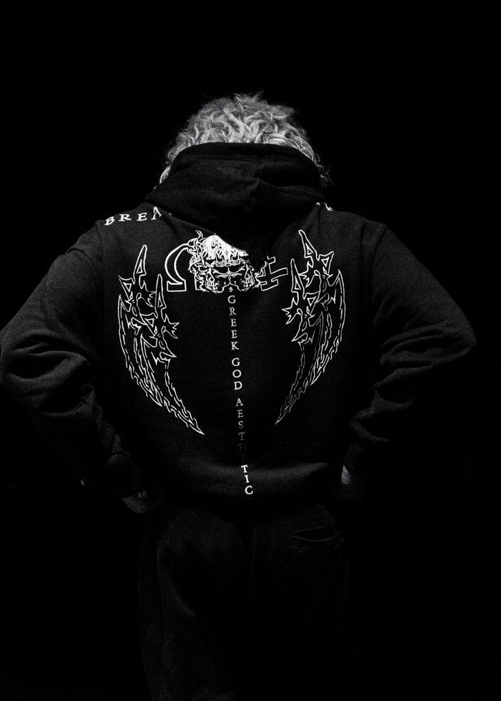 DEATH PARADE Oversized Hoodie Pitch BlACK