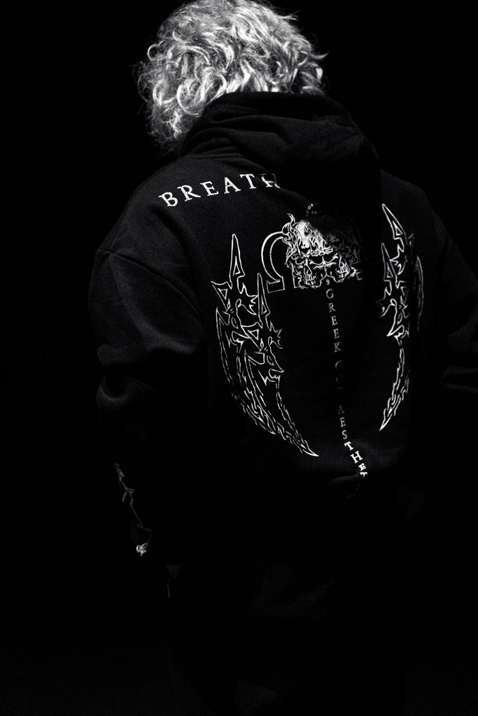 DEATH PARADE Oversized Hoodie Pitch BlACK